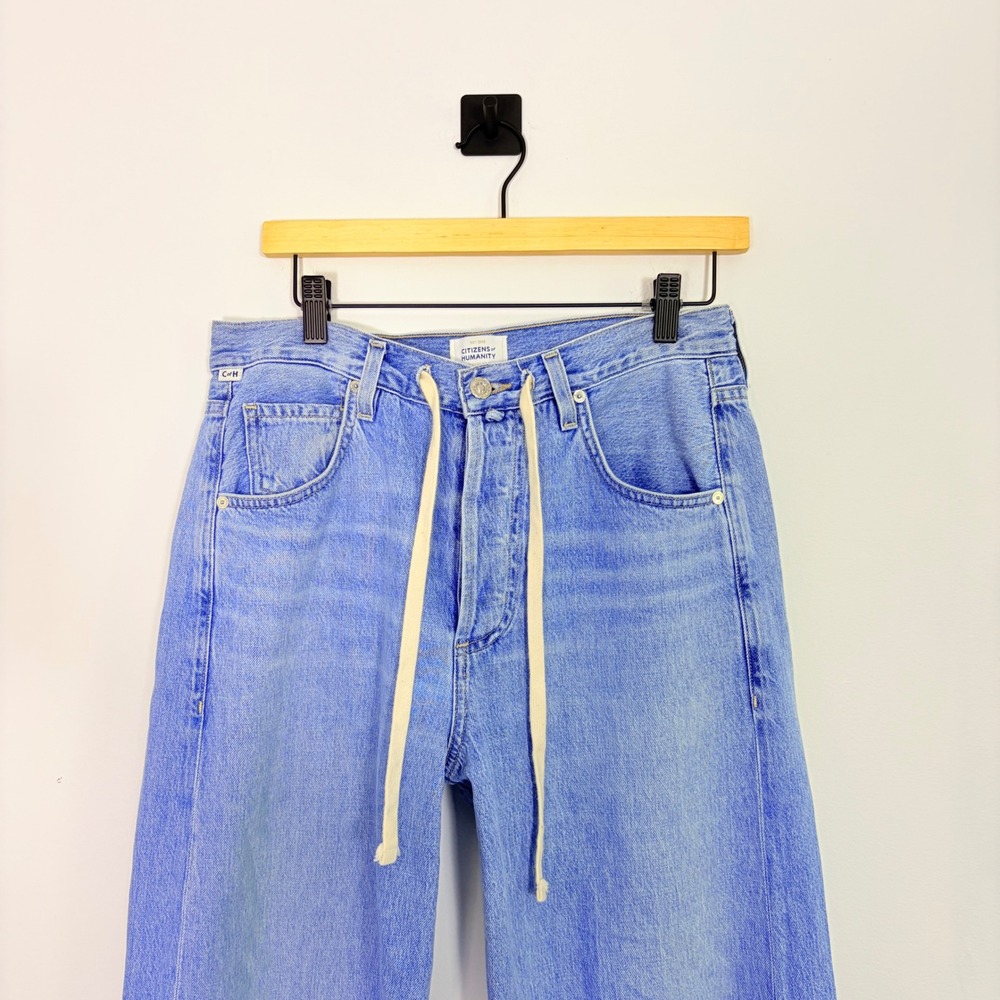 Citizens of Humanity Brynn Drawstring Trousers Wide Leg Jeans Blue Organic 25 - Picture 3 of 10